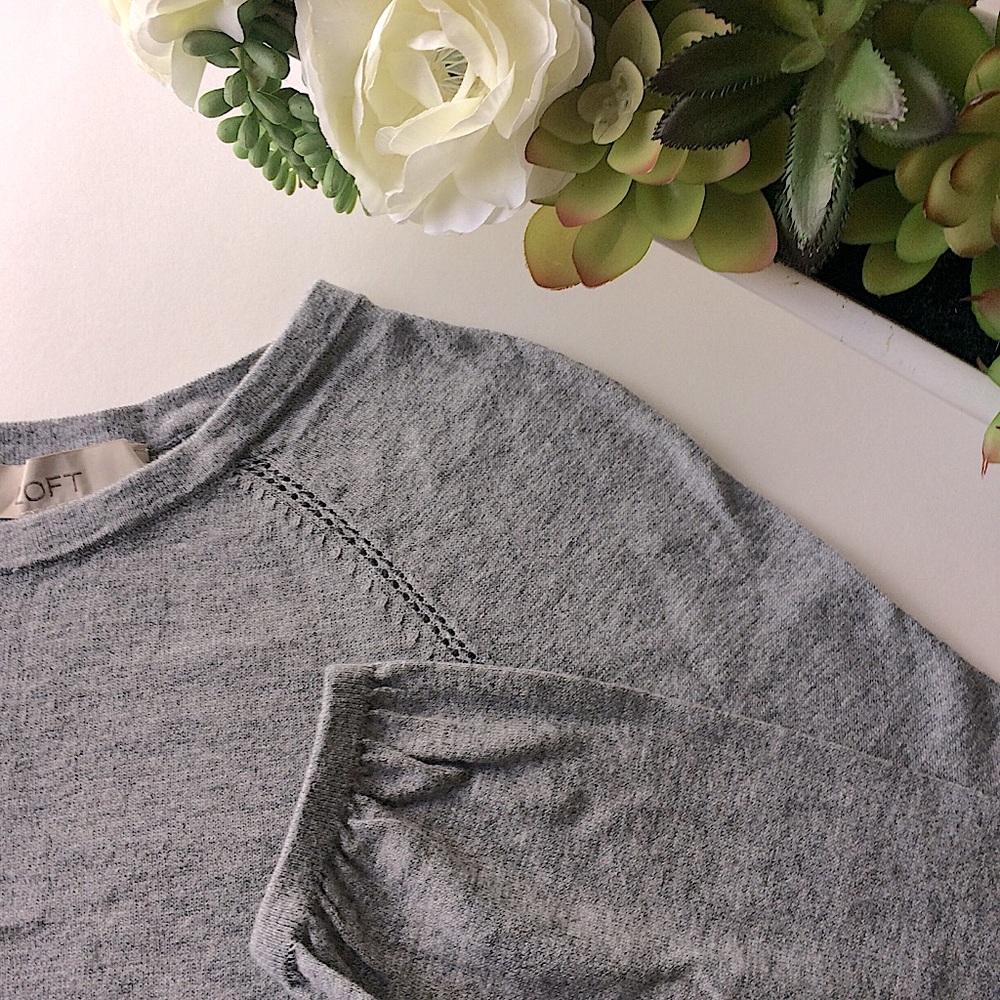 Ann Taylor LOFT Cotton Pointelle Sweater <XS>